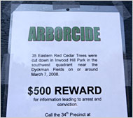 Arborcide Sign (Parks Dept. Sign/Inwood Hill Park)\'08